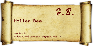Holler Bea névjegykártya